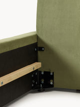 Mira Çift Kişilik Karyola Zeytin Yeşili Fitilli