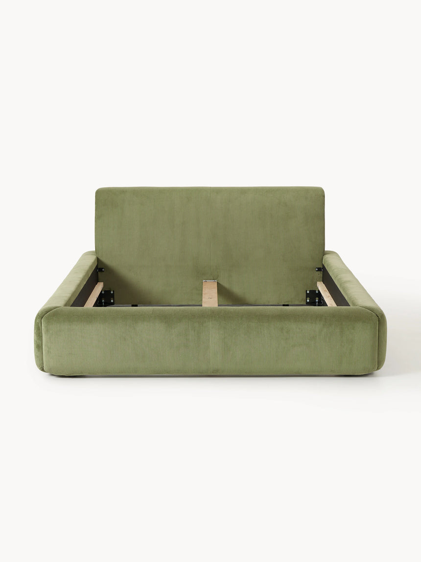 Mira Çift Kişilik Karyola Zeytin Yeşili Fitilli