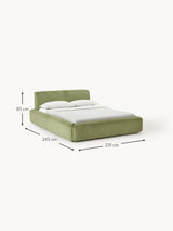 Mira Çift Kişilik Karyola Zeytin Yeşili Fitilli