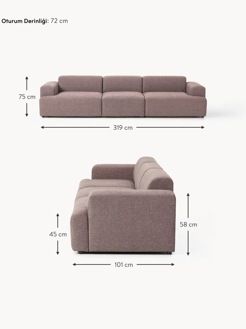 Mira Dörtlü Koltuk Antik Pembe