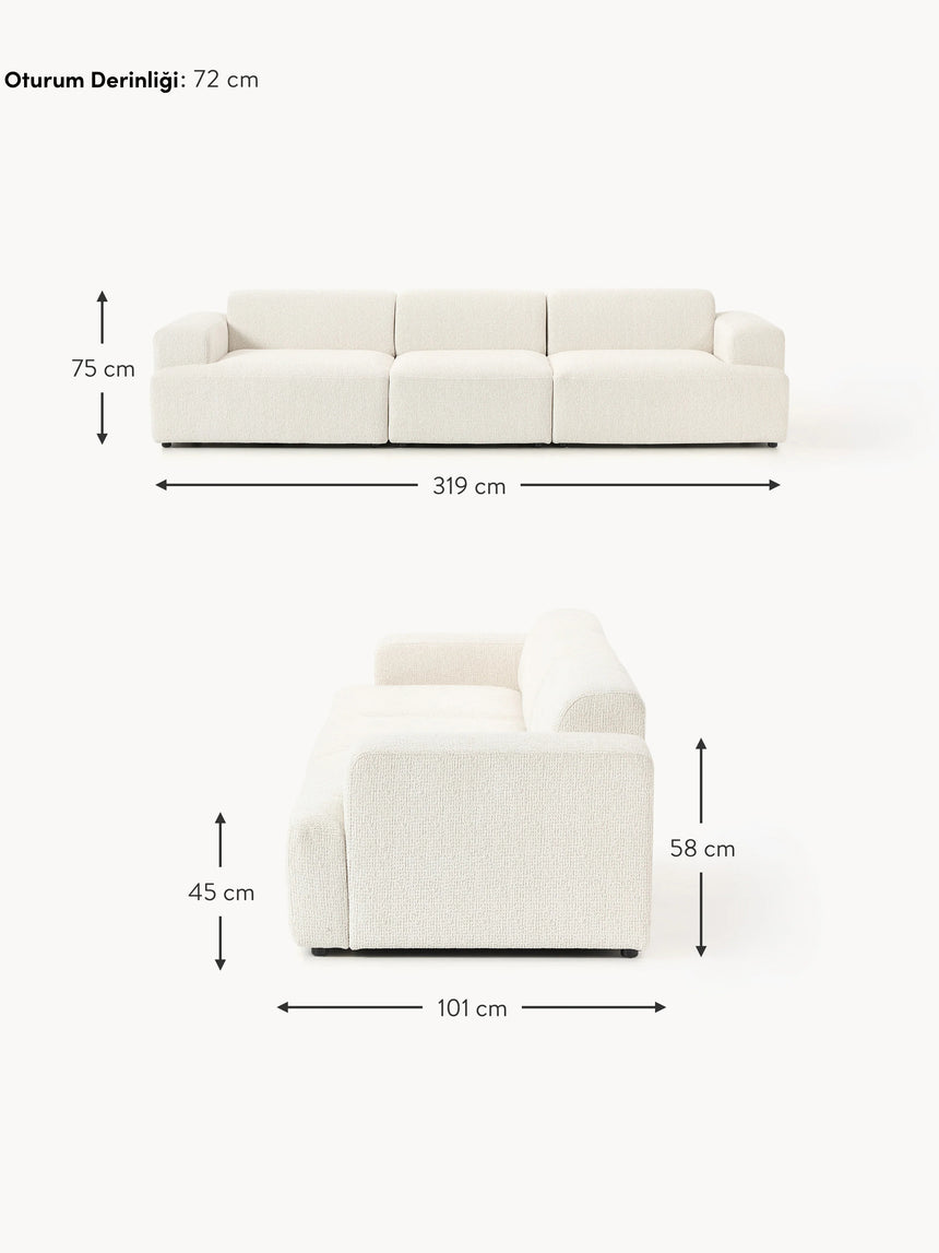 Mira Dörtlü Koltuk Kırık Beyaz Şönil