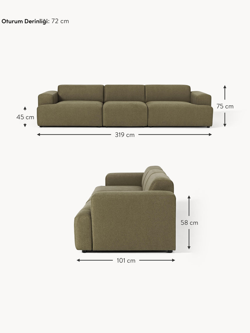 Mira Dörtlü Koltuk Zeytin Yeşili