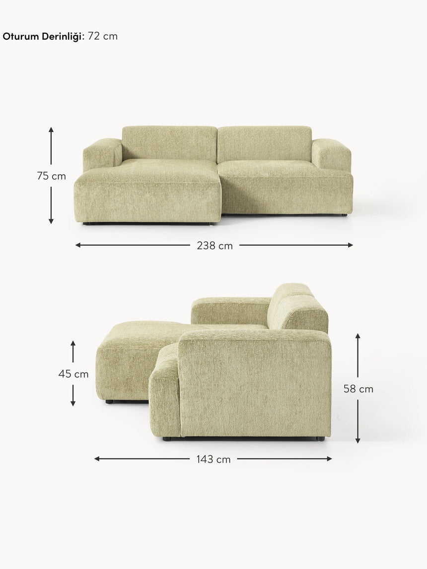 Mira Köşe Koltuk Açık Yeşil Şönil