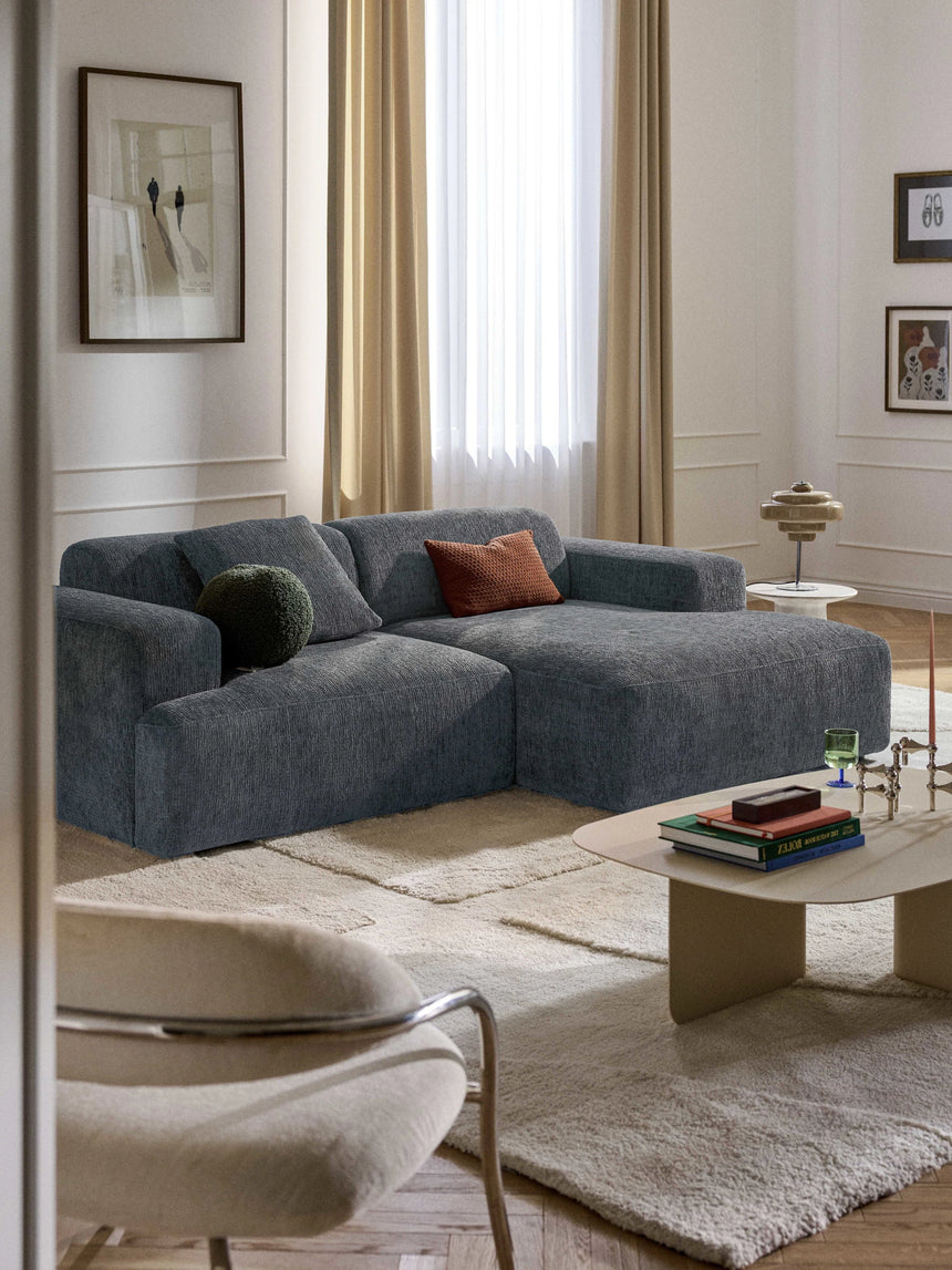 Mira Köşe Koltuk Gri Mavi Şönil