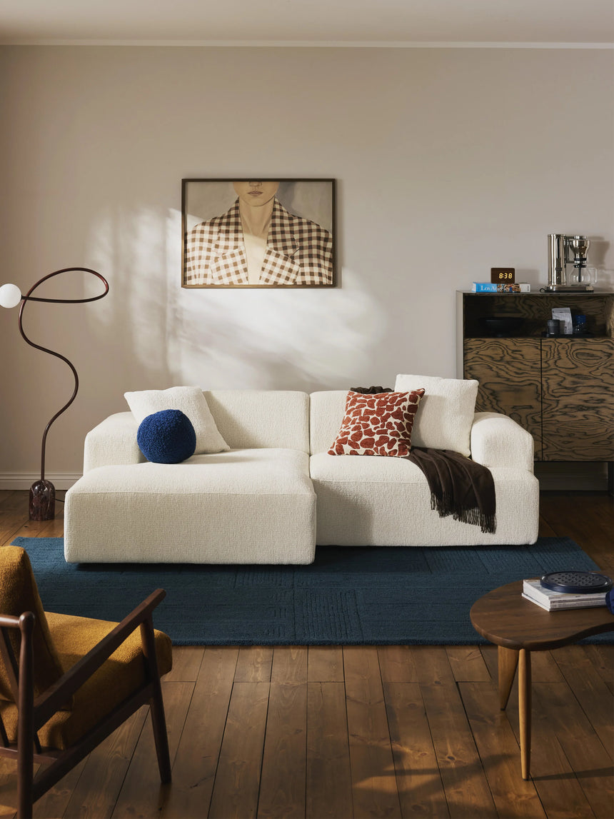 Mira Köşe Koltuk Kırık Beyaz Şönil