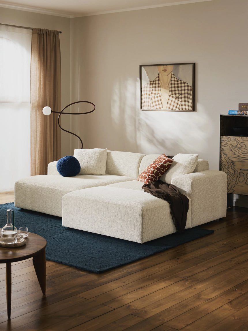 Mira Köşe Koltuk Kırık Beyaz Şönil