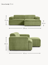 Mira Köşe Koltuk Yeşil Fitilli