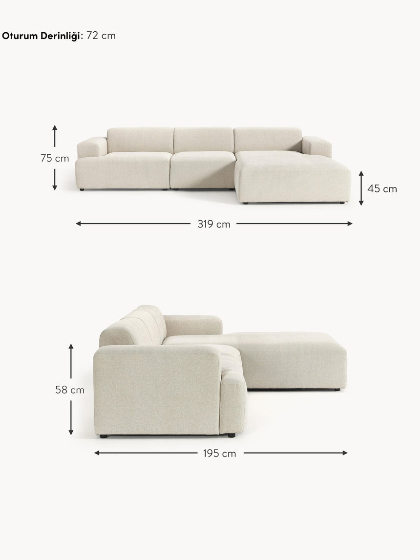 Mira Large Köşe Koltuk Açık Bej