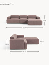 Mira Large Köşe Koltuk Antik Pembe