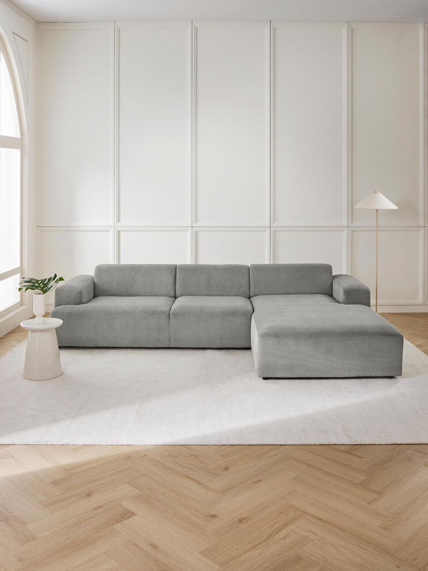 Mira Large Köşe Koltuk Gri Fitilli