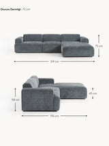 Mira Large Köşe Koltuk Gri Mavi Şönil