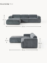 Mira Large Köşe Koltuk Gri Mavi Şönil