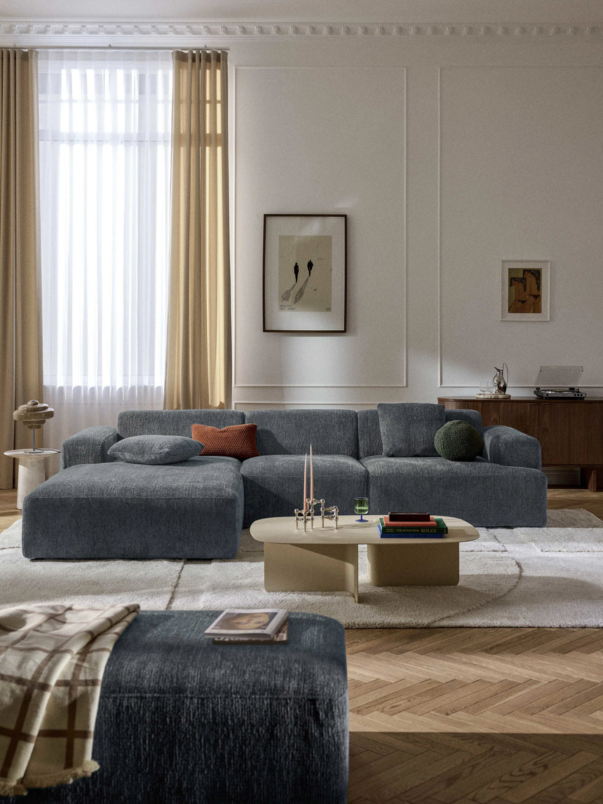 Mira Large Köşe Koltuk Gri Mavi Şönil