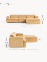 Mira Large Köşe Koltuk Hardal Sarısı Şönil