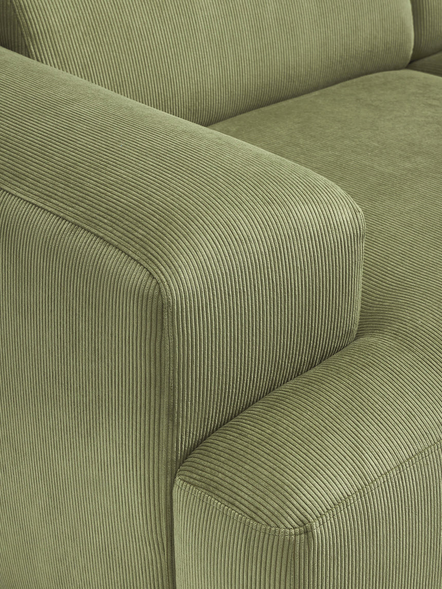 Mira Large Köşe Koltuk Zeytin Yeşili Fitilli