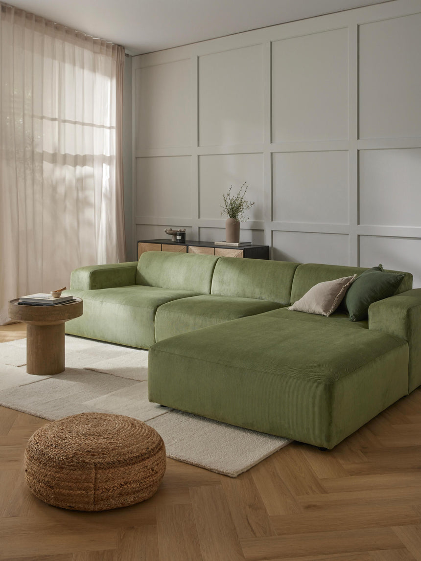 Mira Large Köşe Koltuk Zeytin Yeşili Fitilli