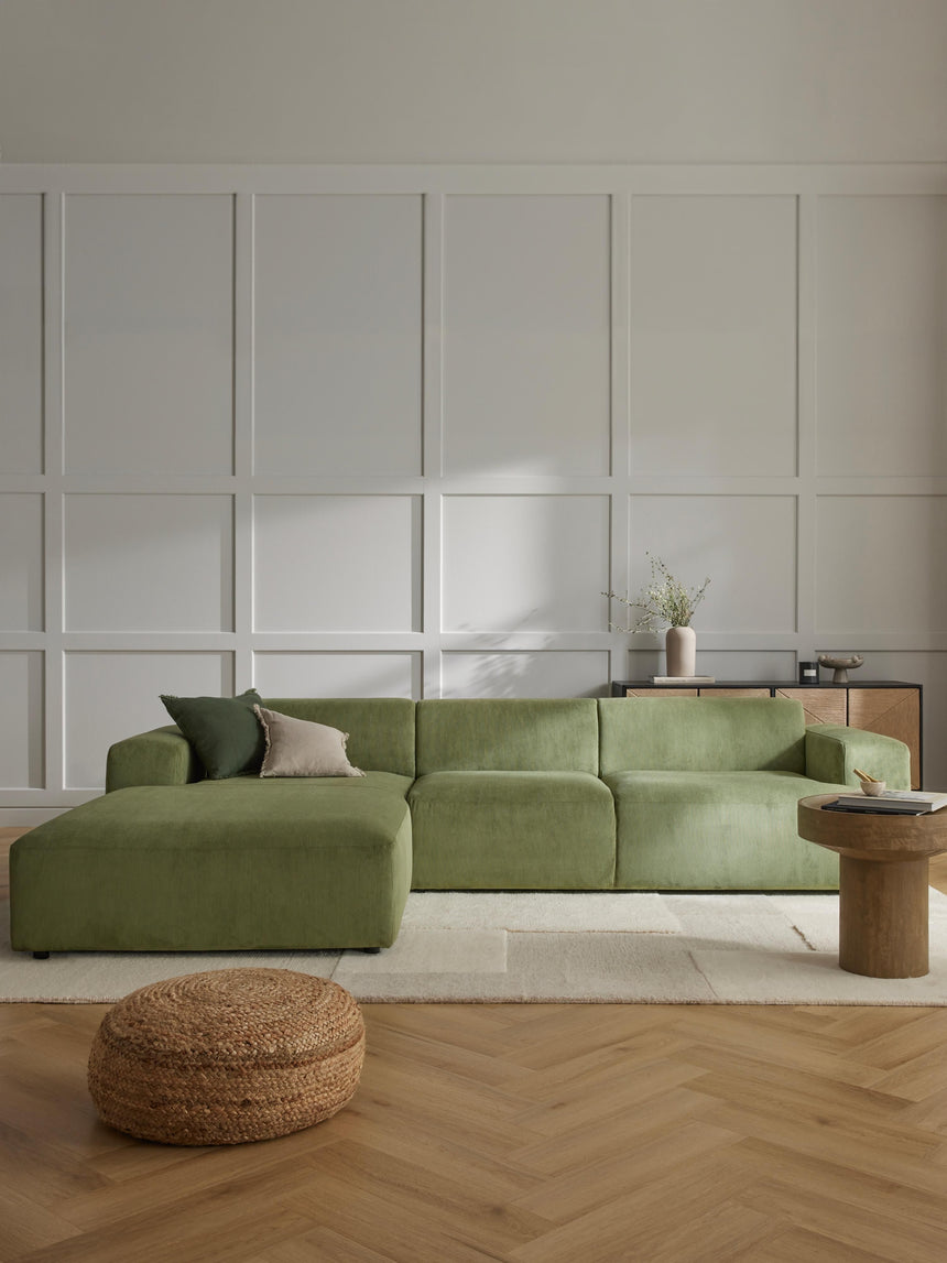 Mira Large Köşe Koltuk Zeytin Yeşili Fitilli