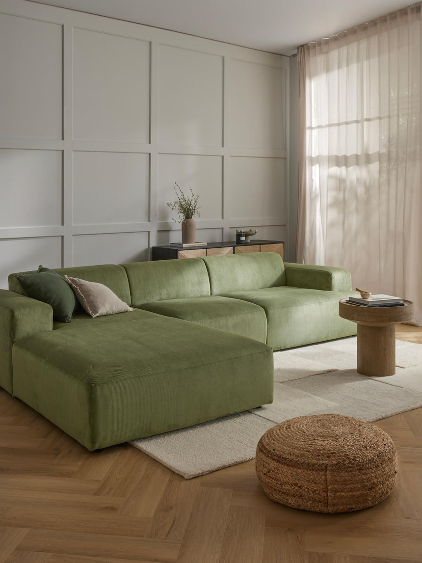 Mira Large Köşe Koltuk Zeytin Yeşili Fitilli