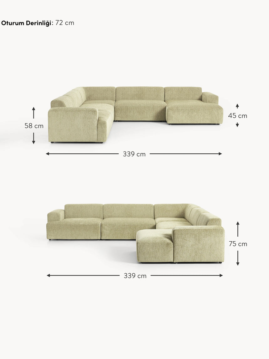 Mira Max Köşe Koltuk Açık Yeşil Şönil