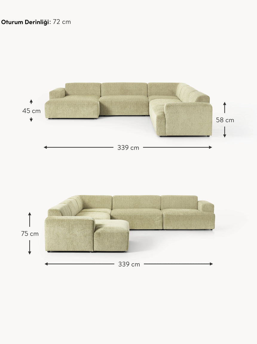 Mira Max Köşe Koltuk Açık Yeşil Şönil