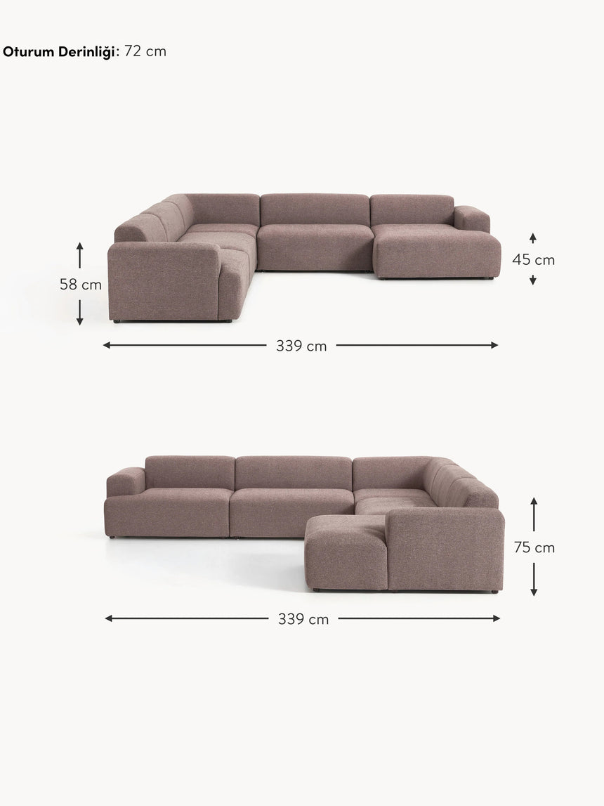 Mira Max Köşe Koltuk Antik Pembe