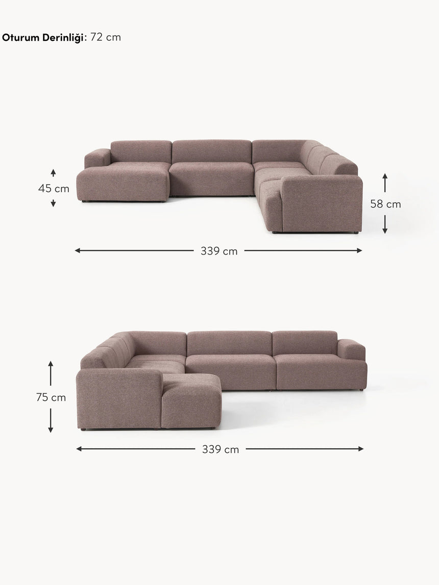 Mira Max Köşe Koltuk Antik Pembe