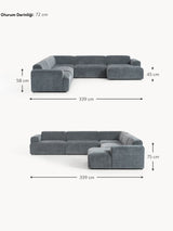 Mira Max Köşe Koltuk Gri Mavi Şönil