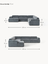 Mira Max Köşe Koltuk Gri Mavi Şönil