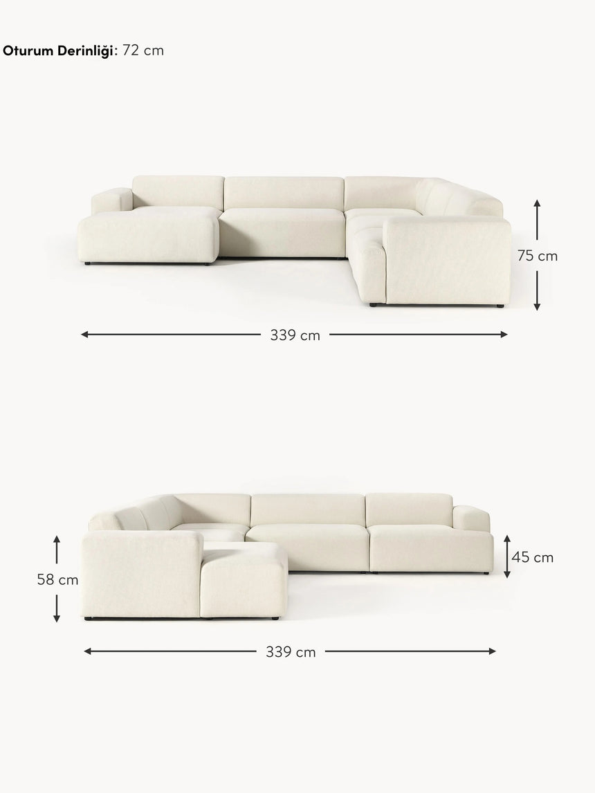 Mira Max Köşe Koltuk Kırık Beyaz