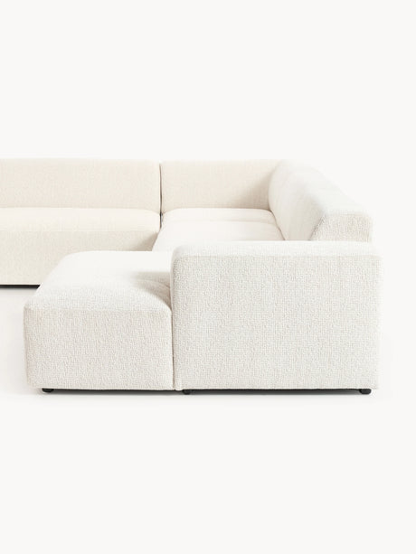 Mira Max köşe koltuk, kırık beyaz şönil kaplama, modern tasarım, sağ ve sol köşe seçenekleri.