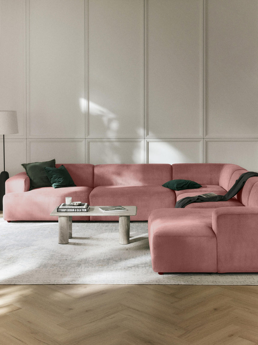 Mira Max Köşe Koltuk Pembe Fitilli