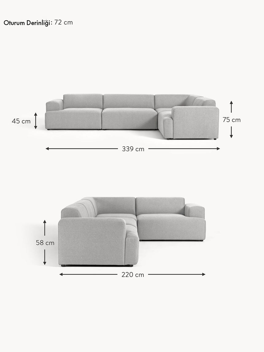 Mira Plus Köşe Koltuk Açık Gri