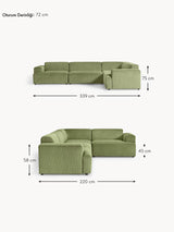 Mira Plus Köşe Koltuk Yeşil Fitilli