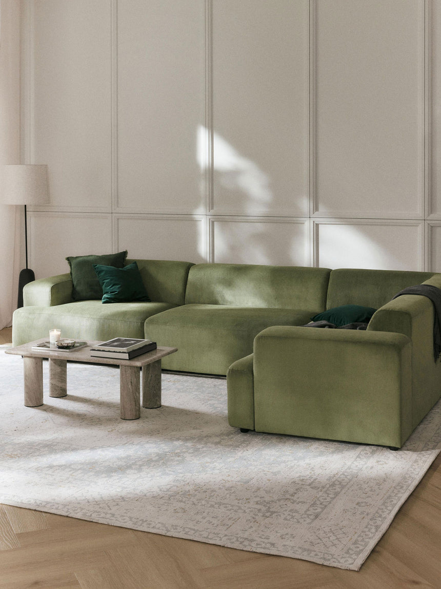 Mira Plus Köşe Koltuk Yeşil Fitilli