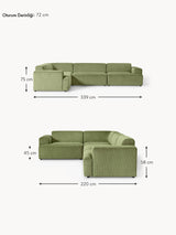 Mira Plus Köşe Koltuk Yeşil Fitilli