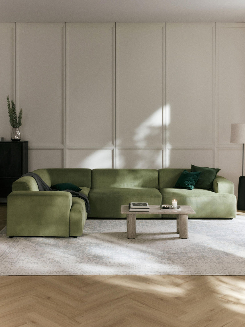 Mira Plus Köşe Koltuk Yeşil Fitilli