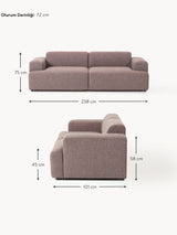 Mira Üçlü Koltuk Antik Pembe