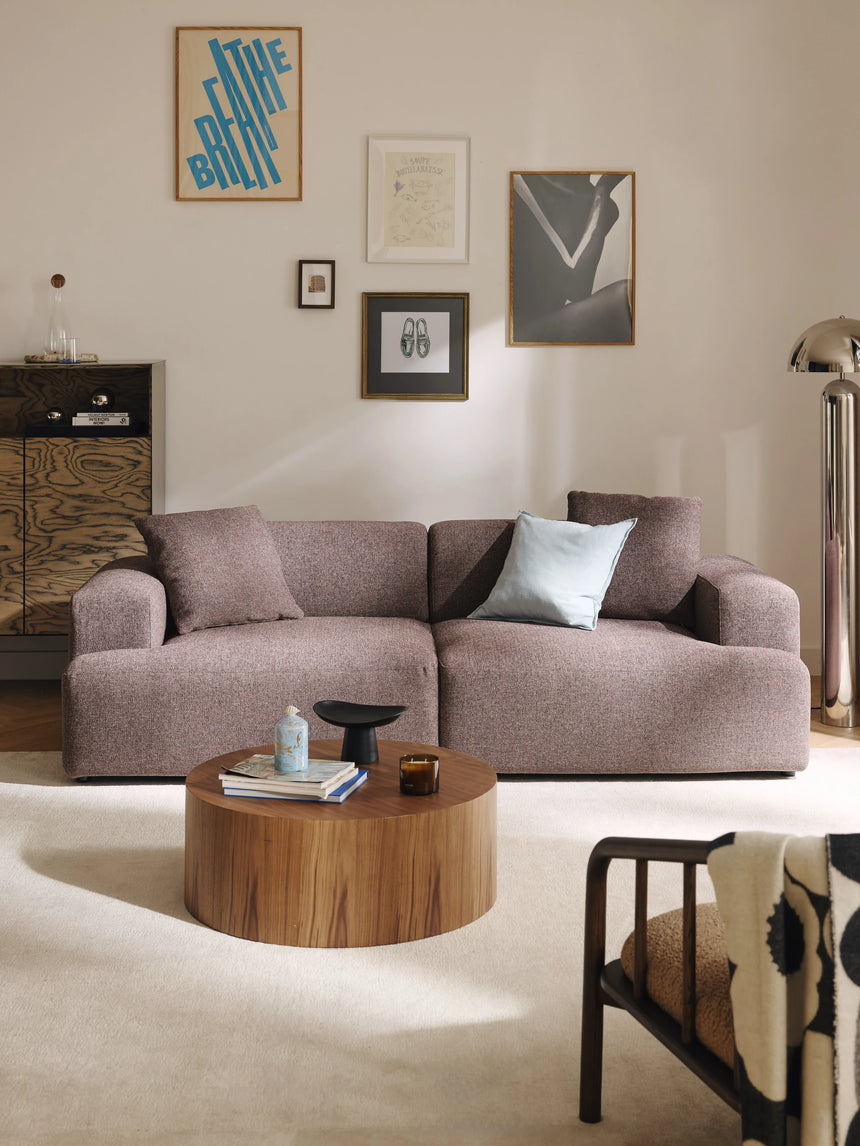 Mira Üçlü Koltuk Antik Pembe