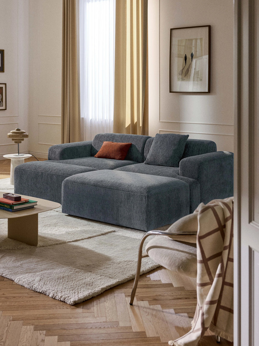 Mira Üçlü Koltuk Gri Mavi Şönil