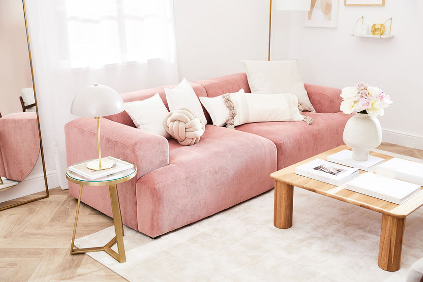 Mira Üçlü Koltuk Pembe Fitilli