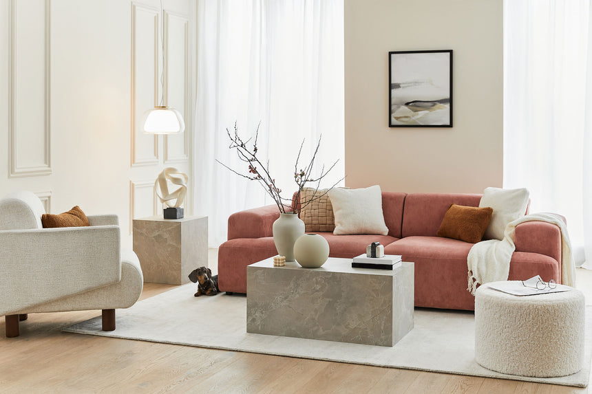 Mira Üçlü Koltuk Pembe Fitilli