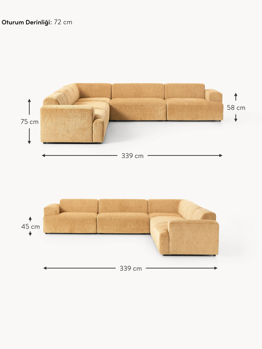 Mira Ultra Köşe Koltuk Hardal Sarısı Şönil