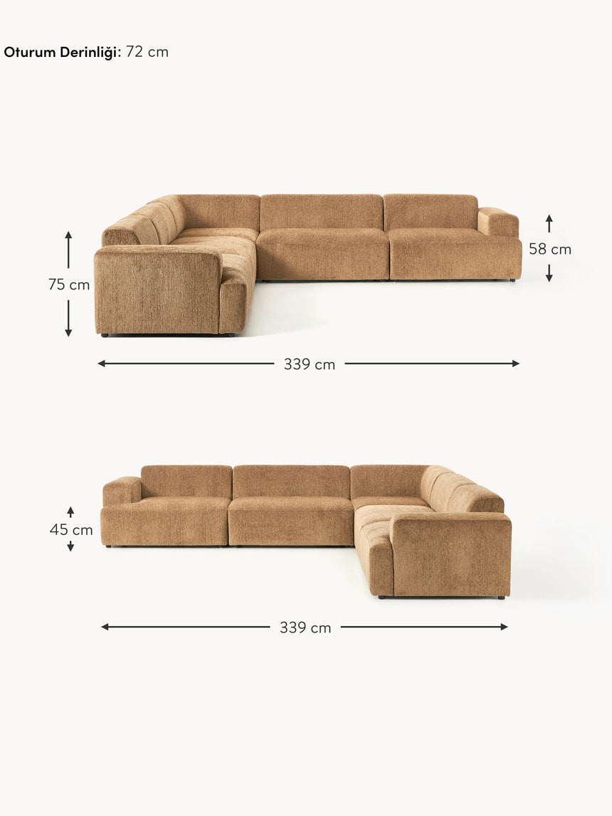 Mira Ultra Köşe Koltuk Kahve Şönil