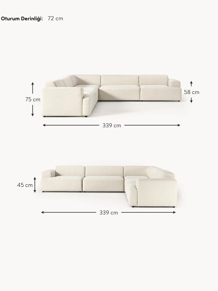 Mira Ultra Köşe Koltuk Kırık Beyaz
