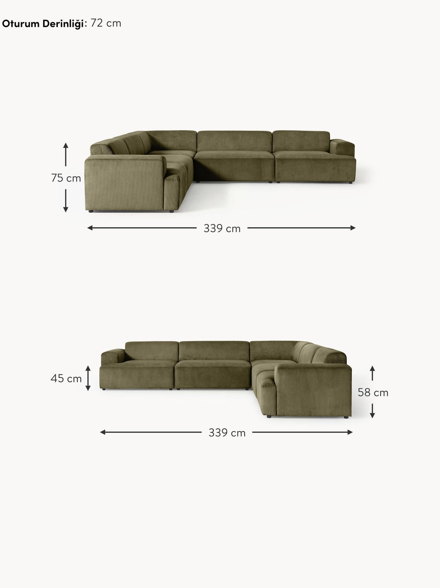 Mira Ultra Köşe Koltuk Zeytin Yeşili