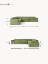 Mira Ultra Köşe Koltuk Zeytin Yeşili Fitilli