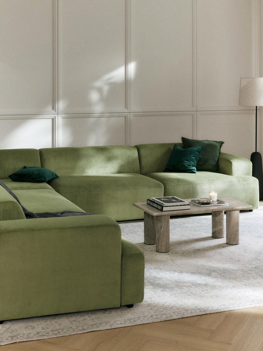 Mira Ultra Köşe Koltuk Zeytin Yeşili Fitilli