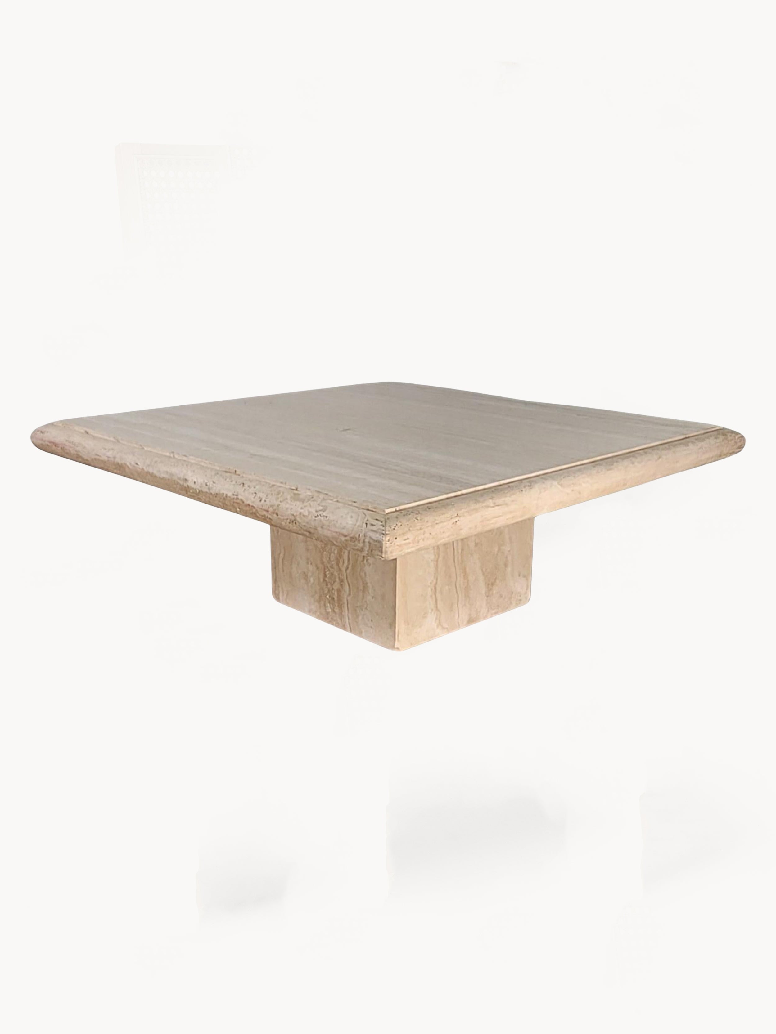 Mirza Vintage Traverten Mermer Kare Orta Sehpa