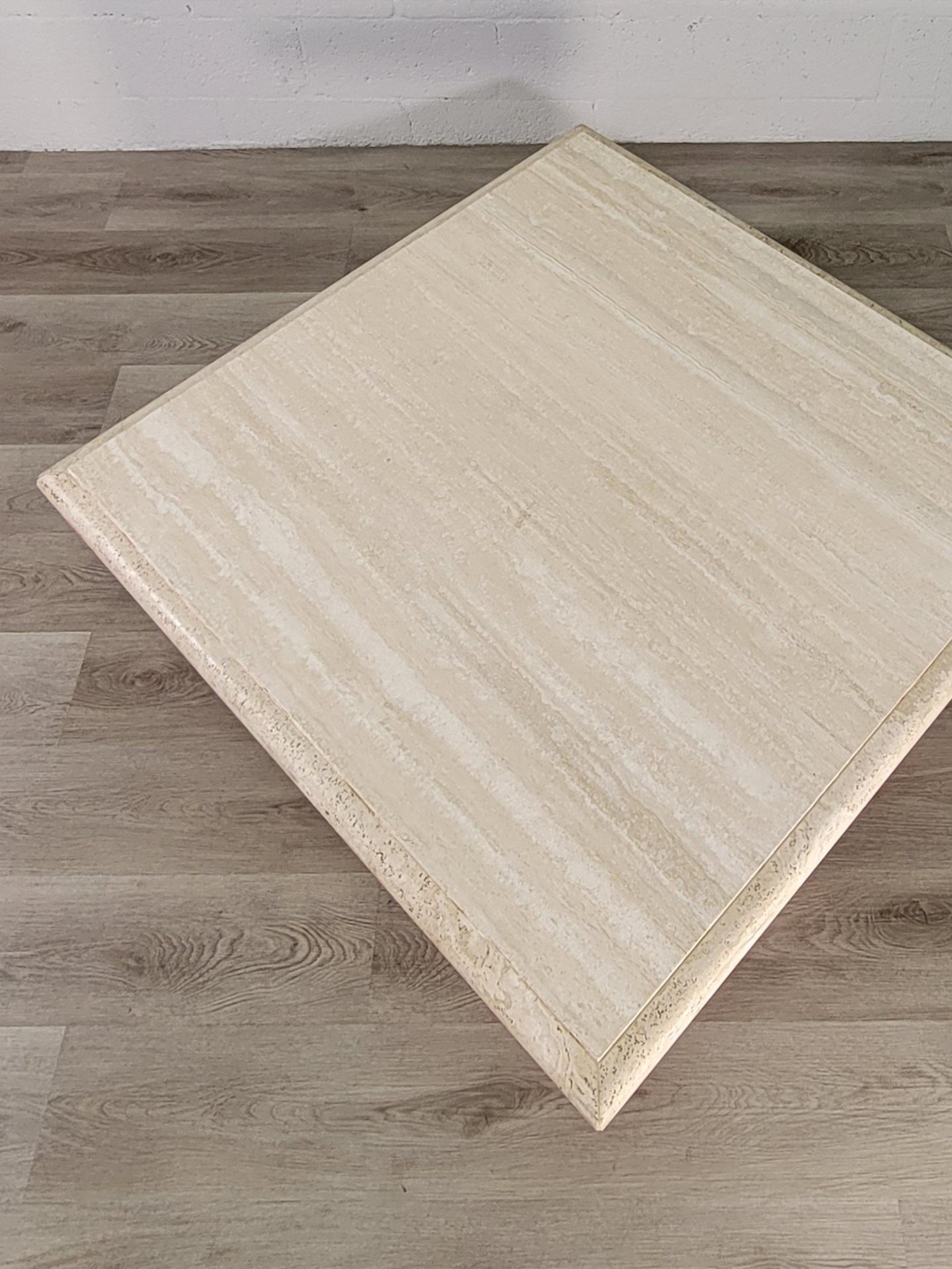 Mirza Vintage Traverten Mermer Kare Orta Sehpa