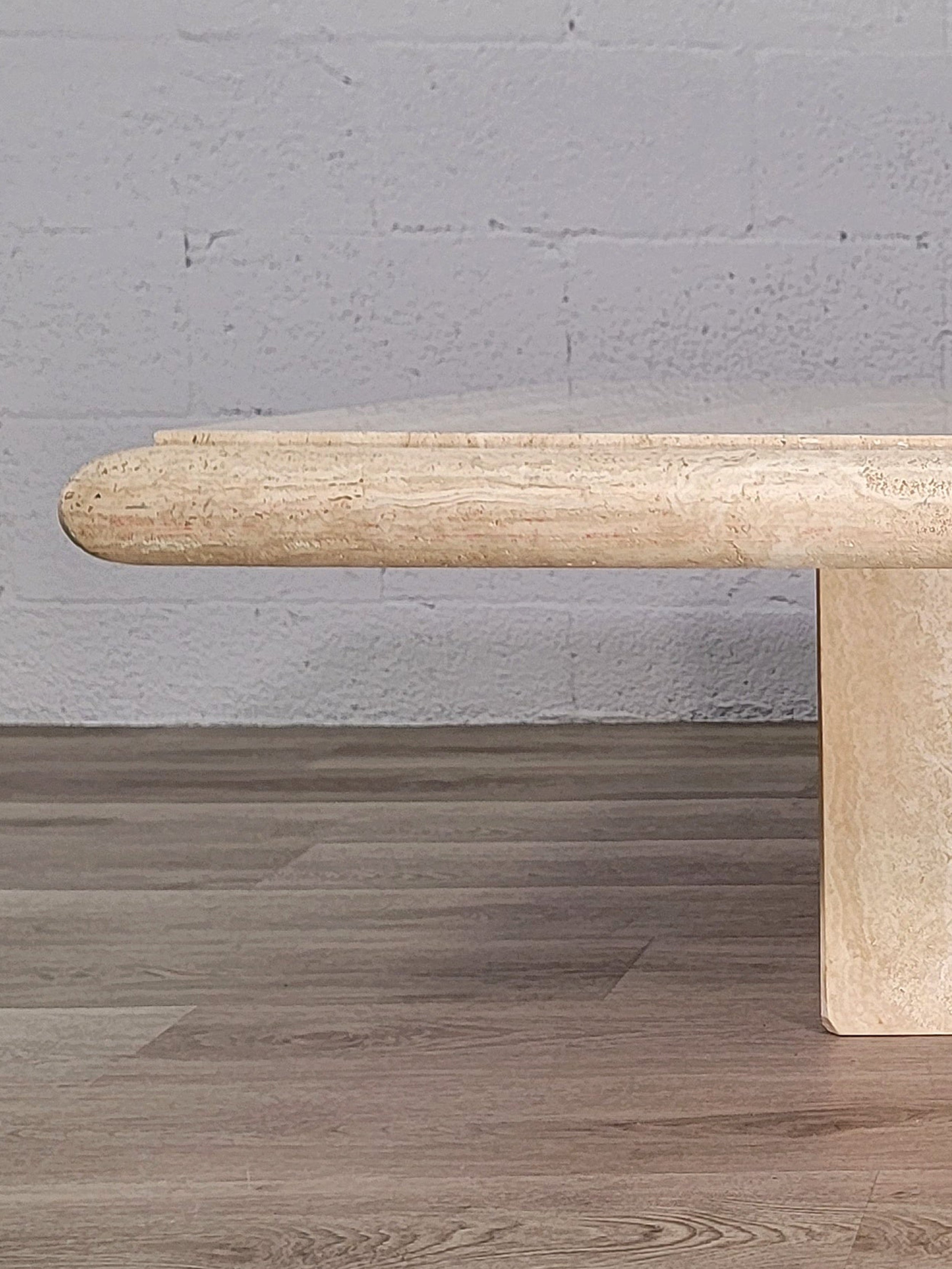 Mirza Vintage Traverten Mermer Kare Orta Sehpa